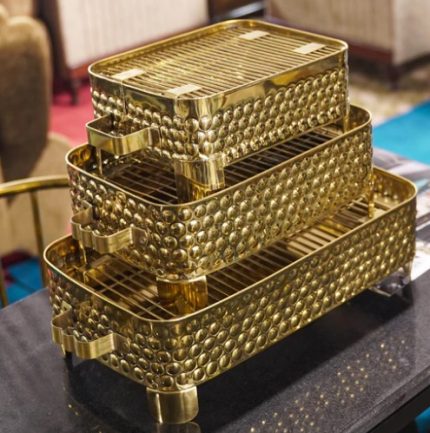 SS Golden Royal BBQ Serving Grill – PVD Gold Finish