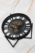 Industrial steampunk table clock with Roman numerals