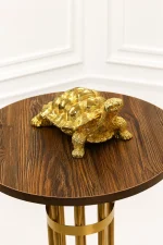Luxury gold tortoise decorative figurine with polished metallic finish for tabletop home décor