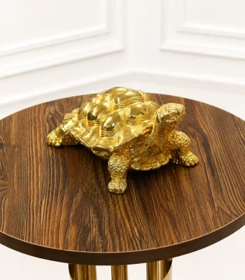 Luxury gold tortoise decorative figurine with polished metallic finish for tabletop home décor