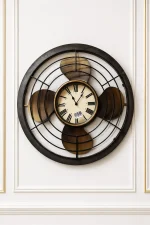 Vintage industrial metal wall clock with Roman numerals
