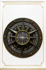 Vintage nautical compass wall clock with antique bronze finish