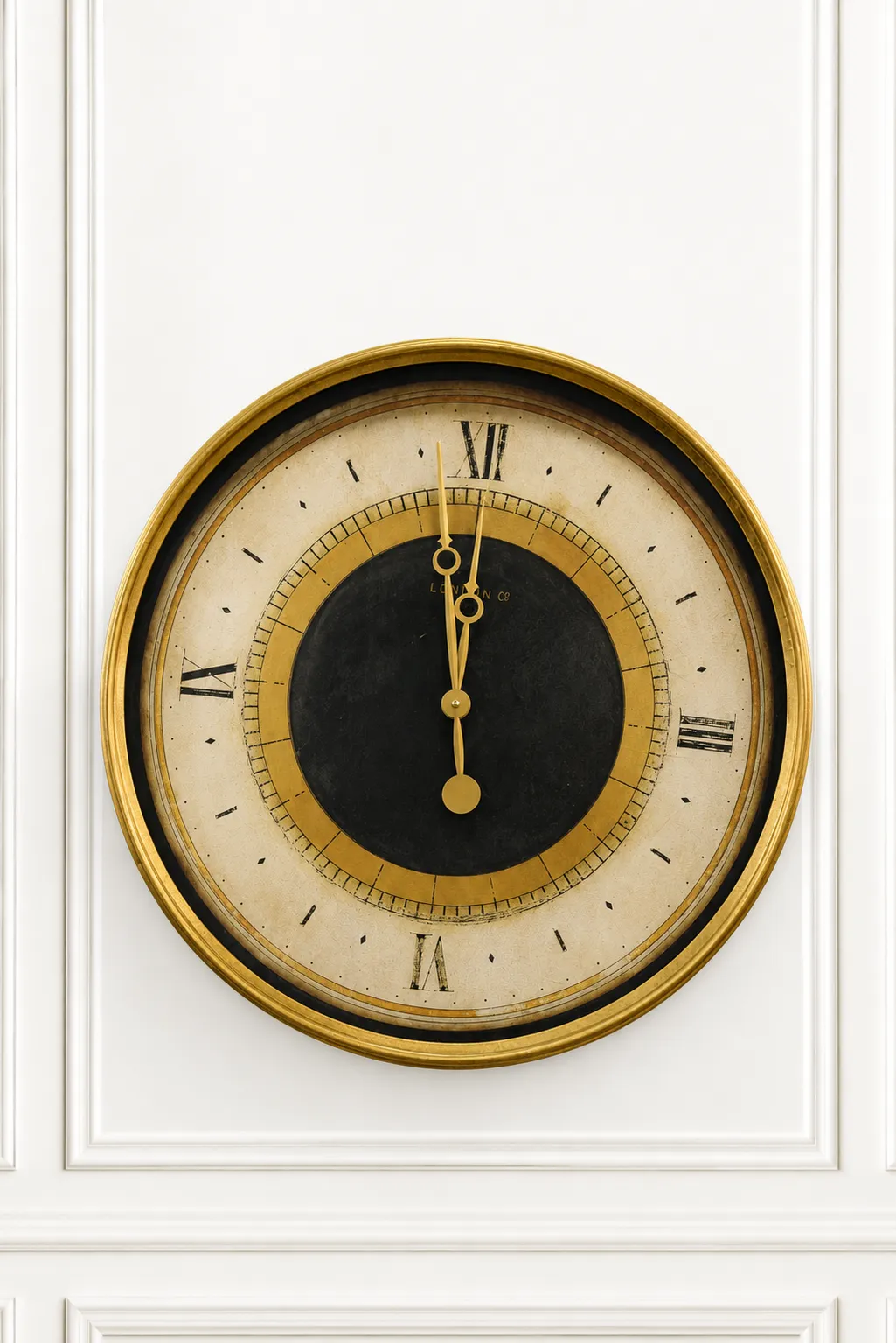 Vintage Roman Numeral Wall Clock – Classic Antique Gold Decorative Timepiece Vintage round wall clock with Roman numerals