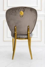 Modern luxury grey velvet accent chair for dining room
