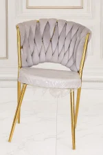 Luxury velvet dining chair with gold stainless steel frame
