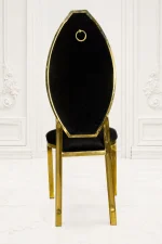 Modern black velvet accent chair for dining room