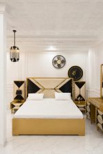 Luxury bedroom furniture set with king size bed and dressing table